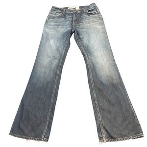 Gap Low Rise Boot Fit Jeans Mens 33x34 Blue Distressed Frayed Hem Cotton Faded